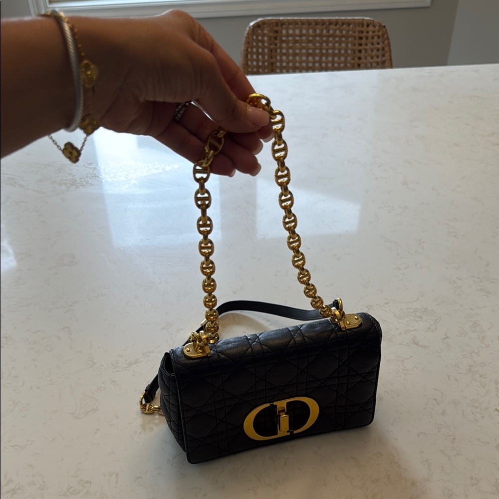 Dior Black and Gold Mini Bag with Quilted Design - Picture 3 of 7